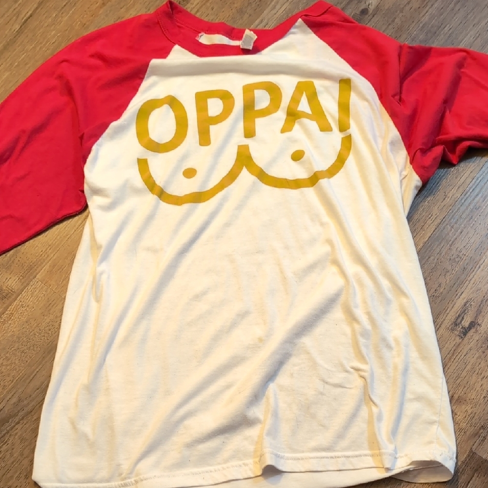Red & White Kids Raglan Graphic Tee - Oppai Design